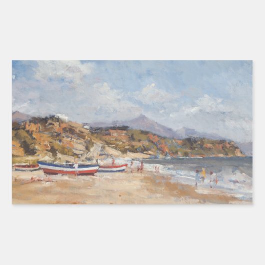 Beach and Mountains Nerja 2001 Rechthoekige Sticker (Voorkant)