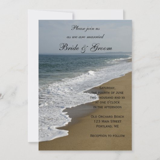 Beach and Ocean Coastal Wedding Kaart (Voorkant)