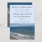 Beach and Ocean Waves Wedding Invitation Kaart (Voorkant / Achterkant)