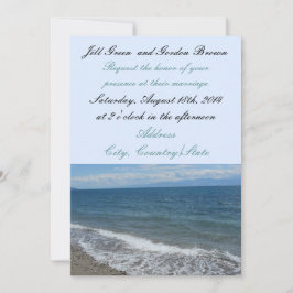 Beach and Ocean Waves Wedding Invitation Kaart