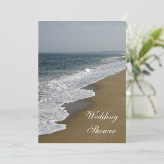 Beach and Ocean Waves Wedding Shower Kaart (Staand voorkant)
