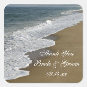 Beach and Ocean Wedding Bedankt voor je favoriete  Vierkante Sticker (Voorkant)