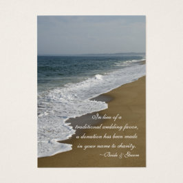 Beach and Ocean Wedding Charity Favor Card Visitekaartjes