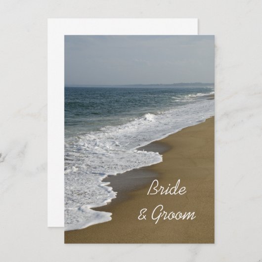 Beach and Ocean Wedding Flat Note-kaarten Notitiekaartje (Voorkant / Achterkant)