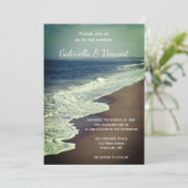 Beach and Ocean Wedding Kaart (Staand voorkant)
