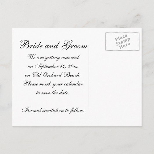 Beach and Ocean Wedding Save the Date Aankondigingskaart (Achterkant)