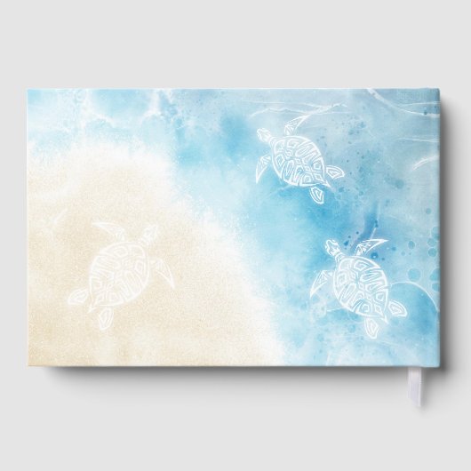 Beach And Ocean White Turtles Gastenboek (Achterkant)