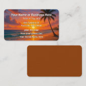 Beach and Palm Trees Business Card Personal Visitekaartje (Voorkant / Achterkant)