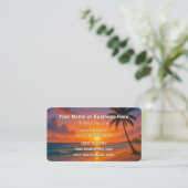 Beach and Palm Trees Business Card Personal Visitekaartje (Staand voorkant)