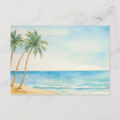 Beach and Palm Trees QR Code Rehearsal Dinner Informatiekaartje (Achterkant)