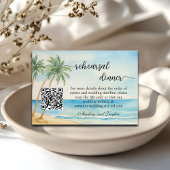 Beach and Palm Trees QR Code Rehearsal Dinner Informatiekaartje