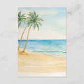 Beach and Palm Trees QR Code Rehearsal Dinner Informatiekaartje (Achterkant)
