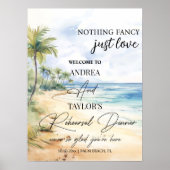 Beach and Palm Trees Rehearsal Dinner Welcome Poster (Voorkant)