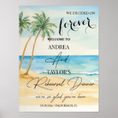 Beach and Palm Trees Rehearsal Dinner Welcome Poster (Voorkant)