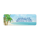 Beach and Palm Trees Tropical Address Label (Voorkant)