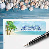 Beach and Palm Trees Tropical Address Label