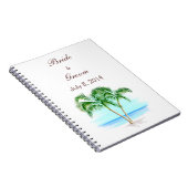 Beach and Palm Trees Wedding Guest Book Notitieboek (Rechterzijde)