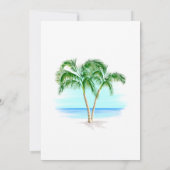 Beach and Palm Trees Wedding Invitation Kaart (Achterkant)