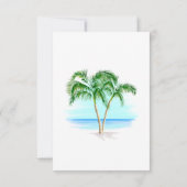 Beach and Palm Trees Wedding Invitation Kaart (Achterkant)