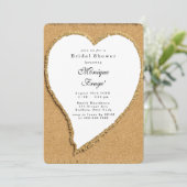 Beach and Sand Heart Bridal Shower Kaart (Staand voorkant)