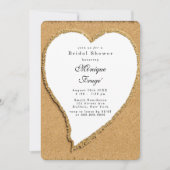 Beach and Sand Heart Bridal Shower Kaart (Voorkant)