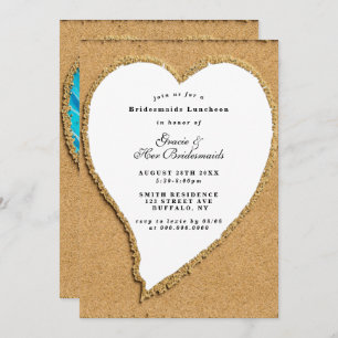 Beach and Sand Heart Bridesmaids Luncheon Invitae