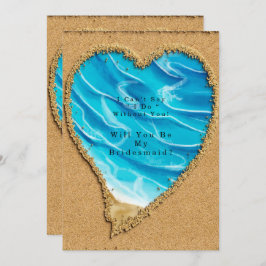 Beach and Sand Heart, zal je mijn Bridesmaid zijn Kaart