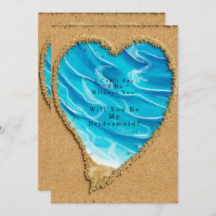 Beach and Sand Heart, zal je mijn Bridesmaid zijn Kaart