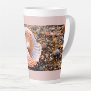 Beach and Seashell Photo Custom Latte Mok