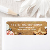 Beach and Seashell Wedding Return Address Stickers (Insitu)
