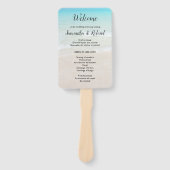 Beach and Seashells Wedding Fan Programme Handwaaier (Voorkant)