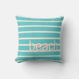 Beach and Stripes in Soft White op elke kleur Kussen