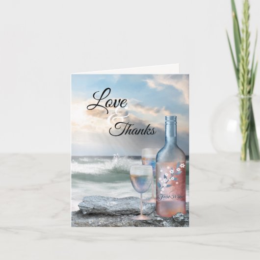 Beach and Wine Dream Weddenschap Hartelijk dank Bedankkaart (Voorkant)