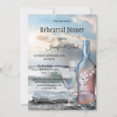 Beach and Wine Painted Rehearsal Dinner Invitation Kaart (Voorkant)