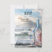 Beach and Wine Th-Wedding RSVP-kaart Kaart (Voorkant)