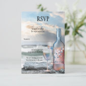 Beach and Wine Th-Wedding RSVP-kaart Kaart (Staand voorkant)
