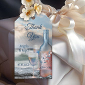 Beach and Wine Wedding Favor Dank je Label Cadeaulabel