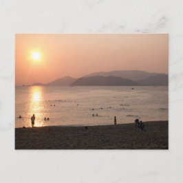 Beach and Zee at Sunrise, Nha Trang, Vietnam Briefkaart