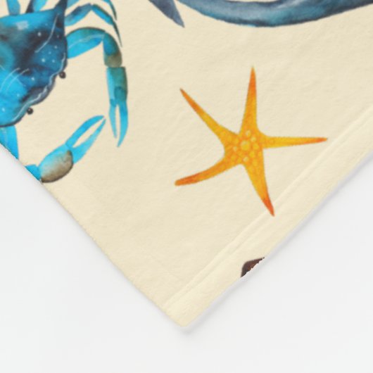 Beach and Zee Life Threaded Pattern Monogram Fleece Deken (Hoek)