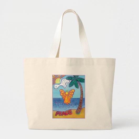 Beach Angel Bag Grote Tote Bag (Voorkant)