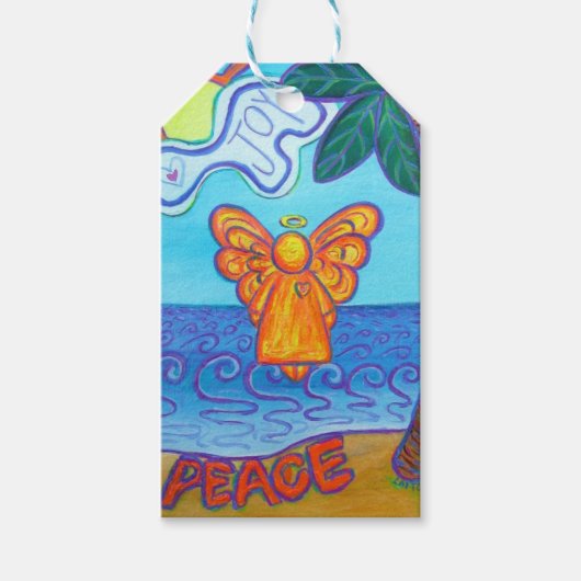 Beach Angel Holiday Custom Card Cadeaubont Labels Cadeaulabel (Voorkant)