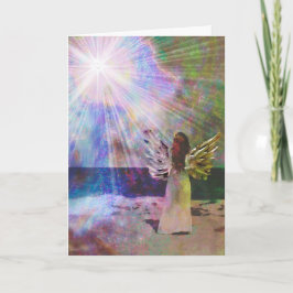 Beach Angel of Light Greeting Card Kaart