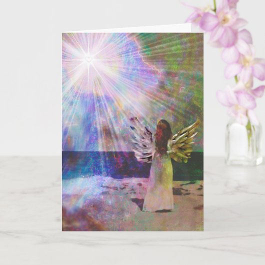 Beach Angel of Light Greeting Card Kaart (Orchidee)