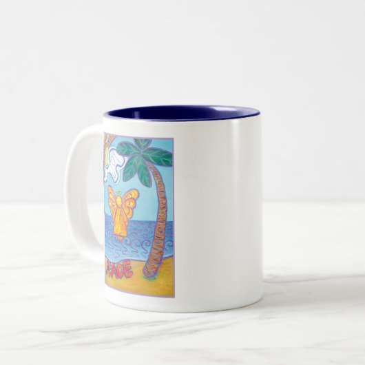 Beach Angel Tweekleurige Koffiemok (Voorkant links)