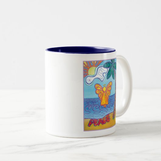 Beach Angel Tweekleurige Koffiemok (Voorkant rechts)