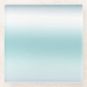 Beach Aqua Blue Ombre Glazen Onderzetter (Voorkant)