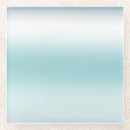 Beach Aqua Blue Ombre Glazen Onderzetter