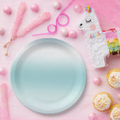 Beach Aqua Blue Ombre Papieren Bordje (Feest)