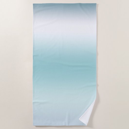 Beach Aqua Blue Ombre Strandlaken (Voorkant)
