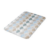 beach aqua blue white marble pastel mermaid scales badmat (Gekanteld)